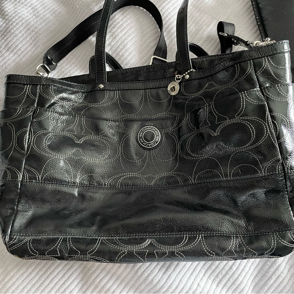 Black Coach briefcase/baby bag - Picture 1 of 4